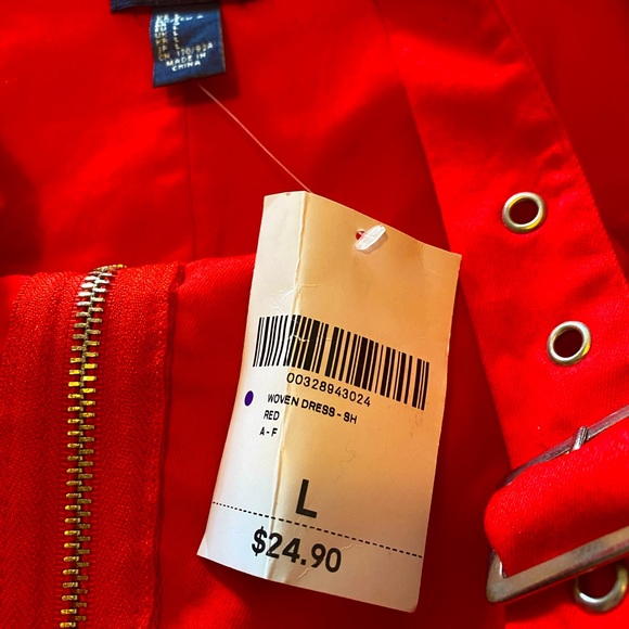 NWT Red Mini Overall Dress - Picture 3 of 3